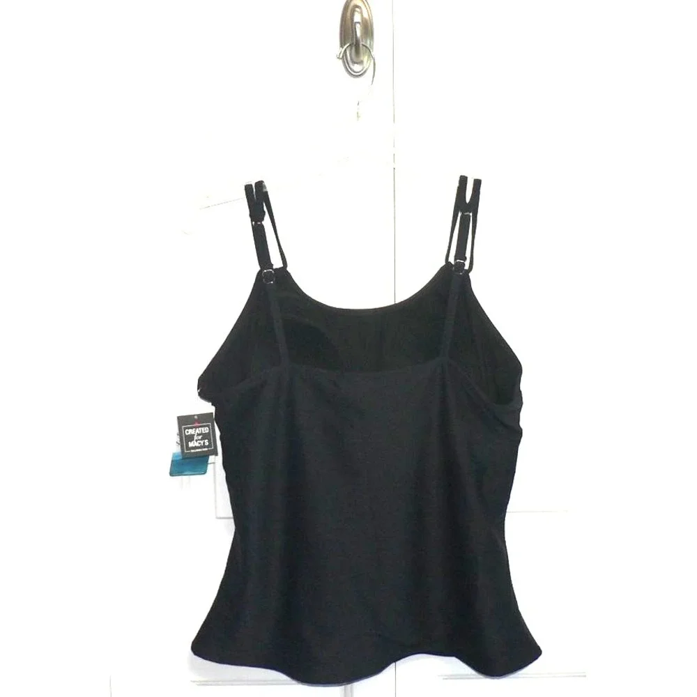 Swim‎ Solutions Women's Tunnel Scoop Neck Tankini Top in Black Size 16 - Picture 6 of 9